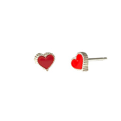 Amore Red Heart Studs