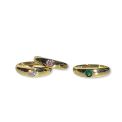 Amy Thick Dome Birthstone Rings