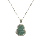 Buddha Gemstone Halo 16” Necklace