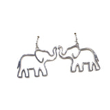 Elephant Outline Dangling Earrings