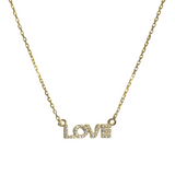 Love Block Script Necklace
