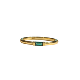 Amy Emerald Baguette Gold Ring