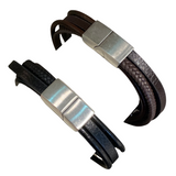 Joellery Leather Stacked Bar Bracelet