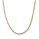 18K Gold Filled Rope Twist Thin 2mm Chain Necklace