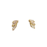 Amy Tiny Baguette Fan Studs