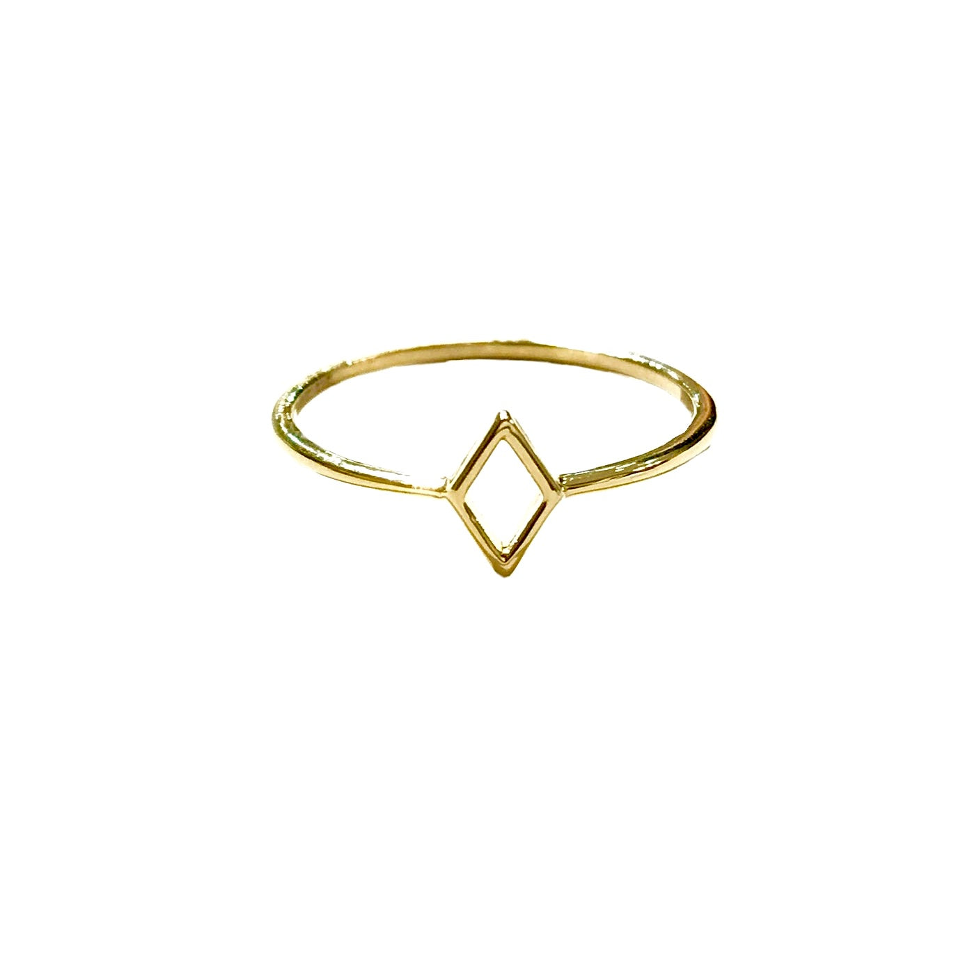 Sterling Silver Gold Diamond Outline Ring