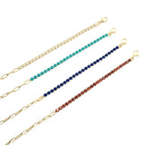 Amy Birthstone Chain Link Mixed Media Bracelet