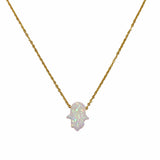 Opaline Hamsa Necklace