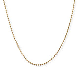 Gold Filled Diamond Cut Beaded Ball 1mm Chain Necklace