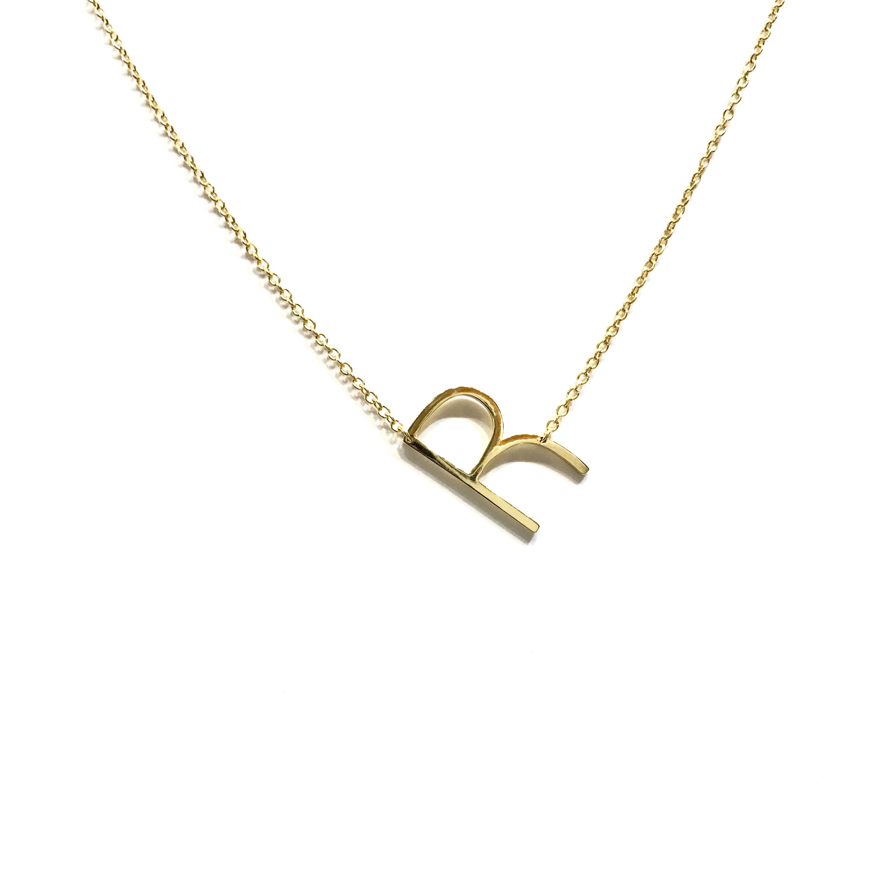 Medium sideways initial necklace deals