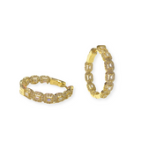 Noellery Baguette Deco Inside Out 1” Sparkle Hoops