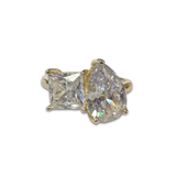 Adriene Clear Two Stone Cocktail Ring
