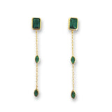 Amy Rectangle Geo Bezel Drop Earrings