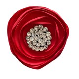 Crystal Magnetic Round Flower Brooch