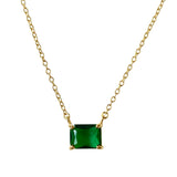 Amy East West Birthstone Rectangle Necklace