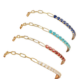 Amy Birthstone Chain Link Mixed Media Bracelet
