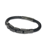 Joellery Leather Brushed Link Bracelet