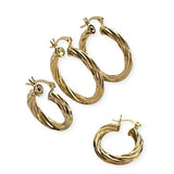 Gold Filled Twist Clasp Hoops