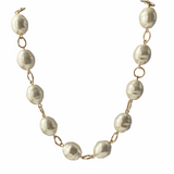 Freshwater Pearl Gold Link Necklace