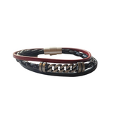Karen Cuban Chain Leather Bracelet