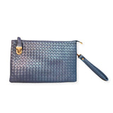 Michelle Buckle Basket Woven Clutch Crossbody Handbag
