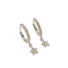 Starley Pave Charm Huggies