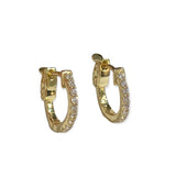 French Clasp Pave 0.5” Extra Tiny Hoops