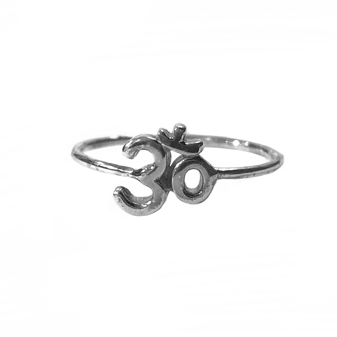 925 Sterling Silver Oxidized OM Ring