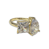 Adriene Clear Two Stone Cocktail Ring