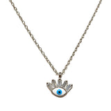 Blue Evil Eye Lash Necklace