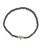 Heart Hematite Stretch Bracelet