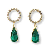 Krista Circle Teardrop Gemstone Statement Earrings