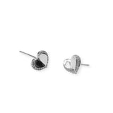 Amore Heart 3D Sparkle Studs