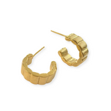 Sterling Silver Half Pillow Hoops