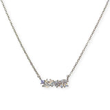 Barbara Moonstone Opaline Cluster Bar Necklace
