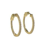 French Clasp Pave Small 1” Hoops