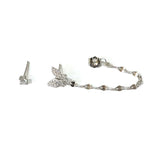 Sweet Butterfly Chain Stud Unbalanced Earring Set