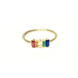 Noelly Baguette Rainbow Ring