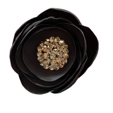 Crystal Magnetic Round Flower Brooch