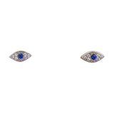 Evil Eye Shaped Sapphire Studs