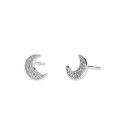 Luna Crescent Moon Sparkle Studs