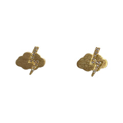 Kory Lightning Bolt Brass Studs