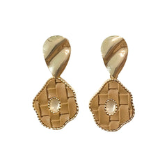 Leather Woven Earrings