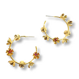 Krista Gold Flower Hoop Earrimgs