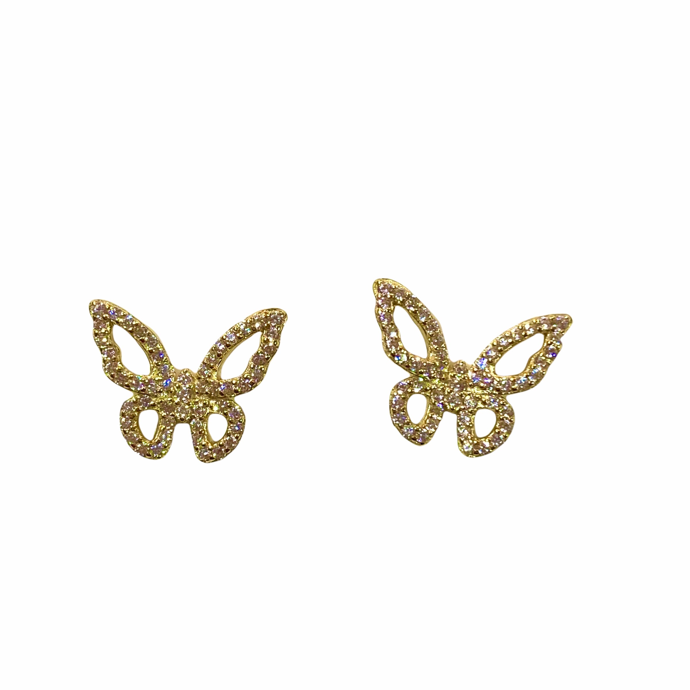Sweet Butterfly Sparkle Outline Studs