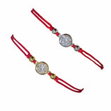 Amy Red Thread Bezel Bracelet