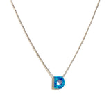 Initial Blue Opal Necklace