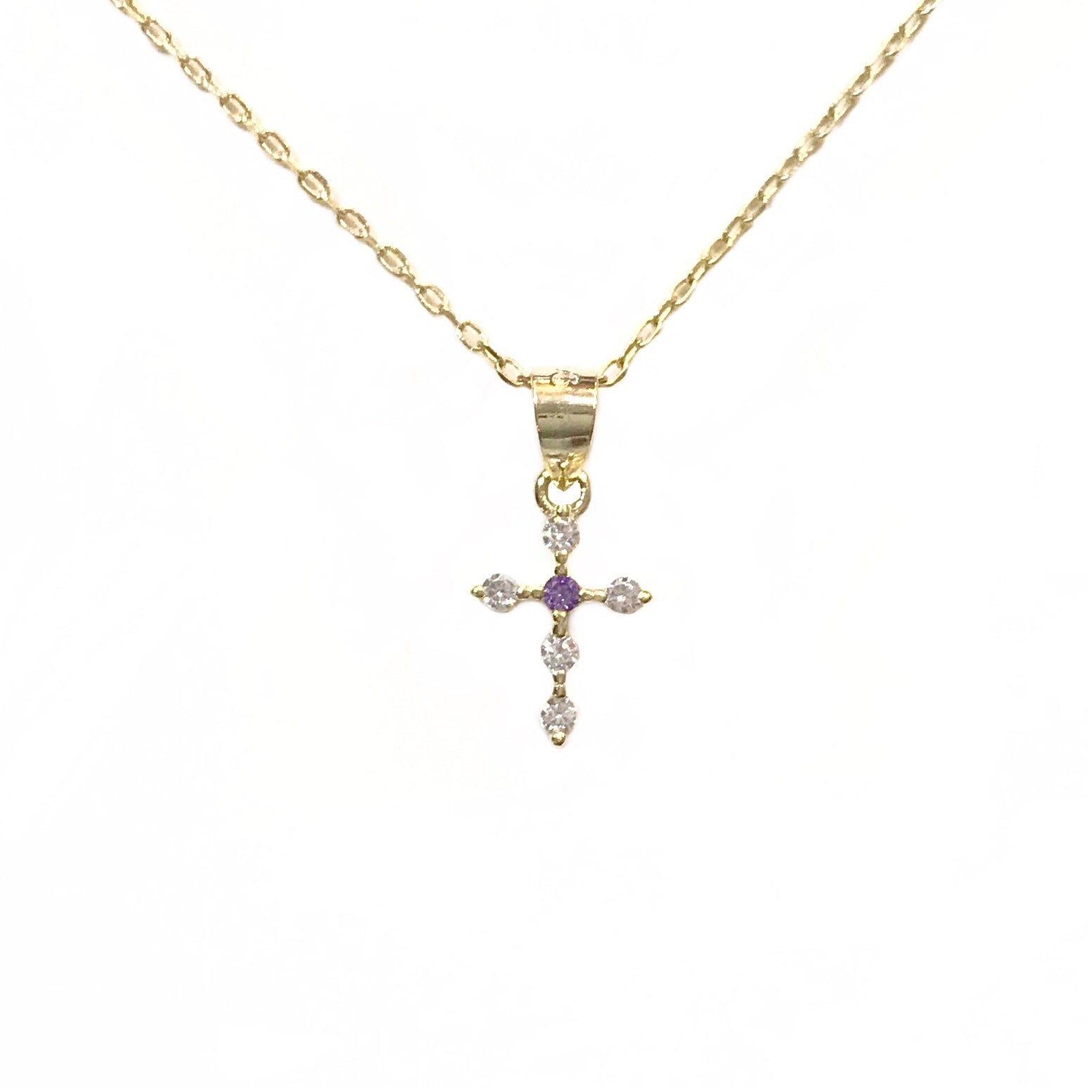 Cross Purple Necklace