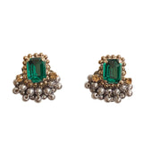 Sparkle Pearl Cluster Stud Earrings