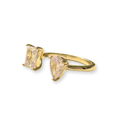 Adriene Clear Duo Adjustable Cocktail Ring